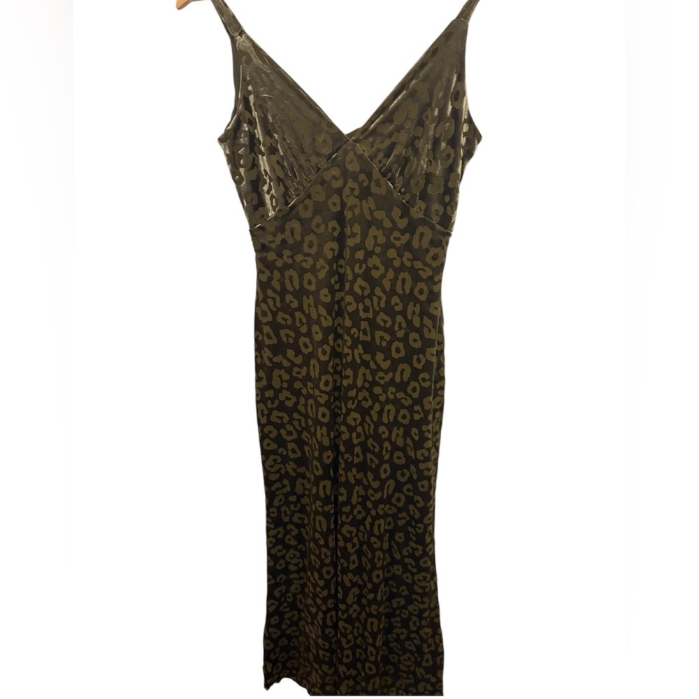 See You Monday Leopard Print Dress - Olive and Black
